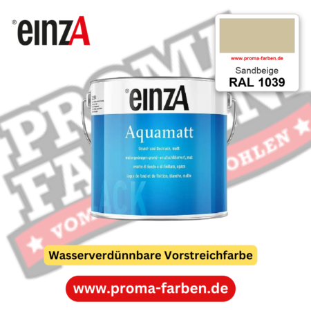 einzA Aquamatt RAL 1039 Sandbeige – matte, wasserverdünnbare Acryl-PU-Lackfarbe, online kaufen bei Proma Farben