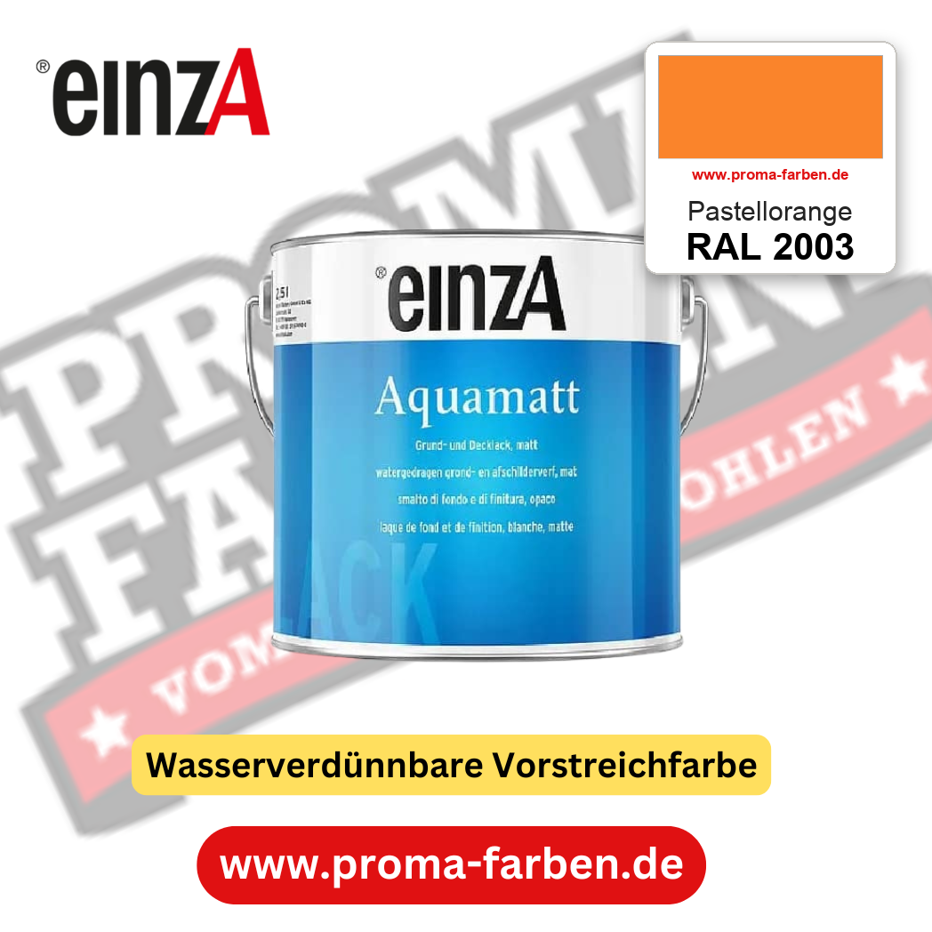 einzA Aquamatt RAL 2003 Pastellorange – matte, wasserverdünnbare Acryl-PU-Lackfarbe, online kaufen bei Proma Farben