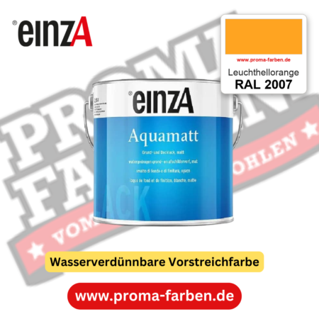 einzA Aquamatt RAL 2007 Leuchthellorange – matte, wasserverdünnbare Acryl-PU-Lackfarbe, online kaufen bei Proma Farben