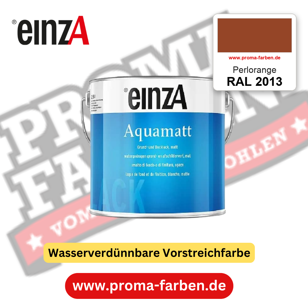einzA Aquamatt RAL 2013 Perlorange – matte, wasserverdünnbare Acryl-PU-Lackfarbe, online kaufen bei Proma Farben