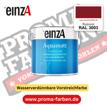 einzA Aquamatt RAL 3003 Rubinrot – matte, wasserverdünnbare Acryl-PU-Lackfarbe, online kaufen bei Proma Farben