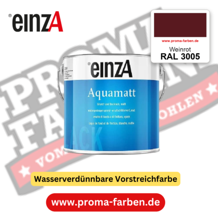 einzA Aquamatt RAL 3005 Weinrot – matte, wasserverdünnbare Acryl-PU-Lackfarbe, online kaufen bei Proma Farben