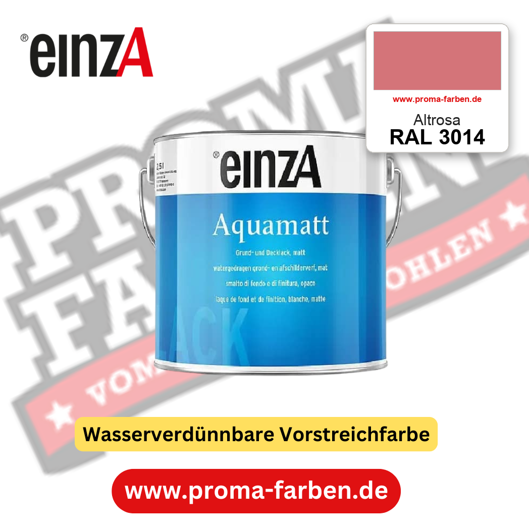 einzA Aquamatt RAL 3014 Altrosa – matte, wasserverdünnbare Acryl-PU-Lackfarbe, online kaufen bei Proma Farben
