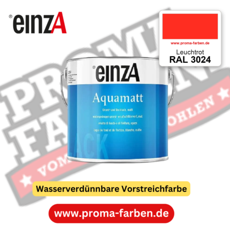 einzA Aquamatt RAL 3024 Leuchtrot – matte, wasserverdünnbare Acryl-PU-Lackfarbe, online kaufen bei Proma Farben
