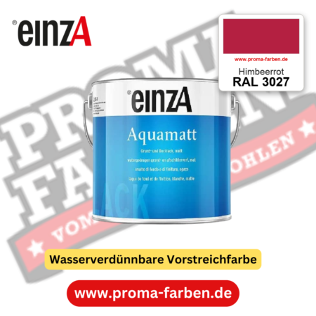 einzA Aquamatt RAL 3027 Himbeerrot – matte, wasserverdünnbare Acryl-PU-Lackfarbe, online kaufen bei Proma Farben