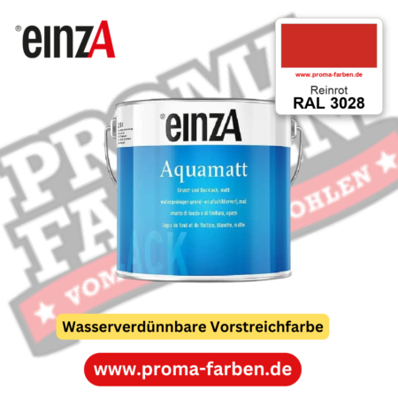 einzA Aquamatt RAL 3028 Reinrot – matte, wasserverdünnbare Acryl-PU-Lackfarbe, online kaufen bei Proma Farben