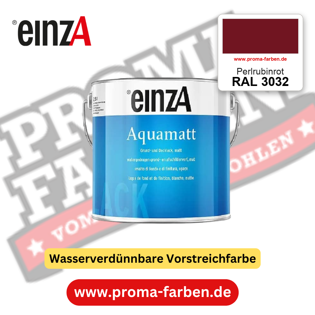 einzA Aquamatt RAL 3032 Perlrubinrot – matte, wasserverdünnbare Acryl-PU-Lackfarbe, online kaufen bei Proma Farben