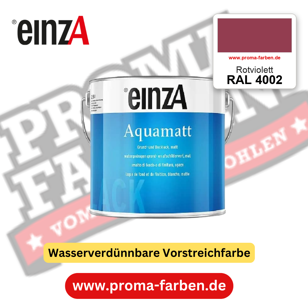 einzA Aquamatt RAL 4002 Rotviolett – matte, wasserverdünnbare Acryl-PU-Lackfarbe, online kaufen bei Proma Farben