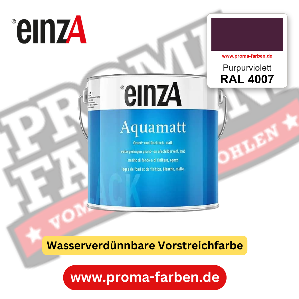 einzA Aquamatt RAL 4007 Purpurviolett – matte, wasserverdünnbare Acryl-PU-Lackfarbe, online kaufen bei Proma Farben