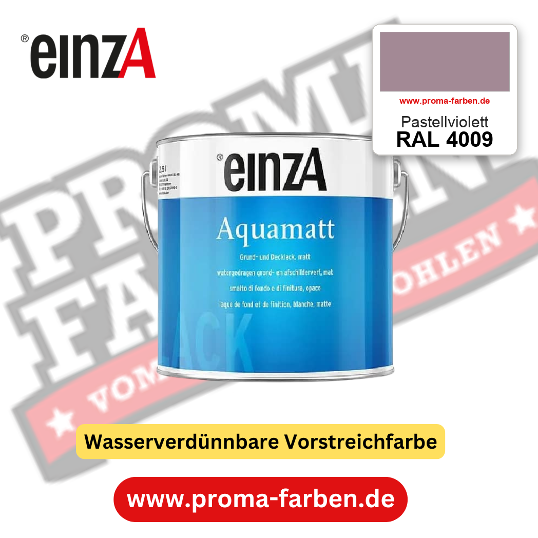 einzA Aquamatt RAL 4009 Pastellviolett – matte, wasserverdünnbare Acryl-PU-Lackfarbe, online kaufen bei Proma Farben