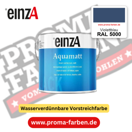 einzA Aquamatt RAL 5000 Violettblau – matte, wasserverdünnbare Acryl-PU-Lackfarbe, online kaufen bei Proma Farben