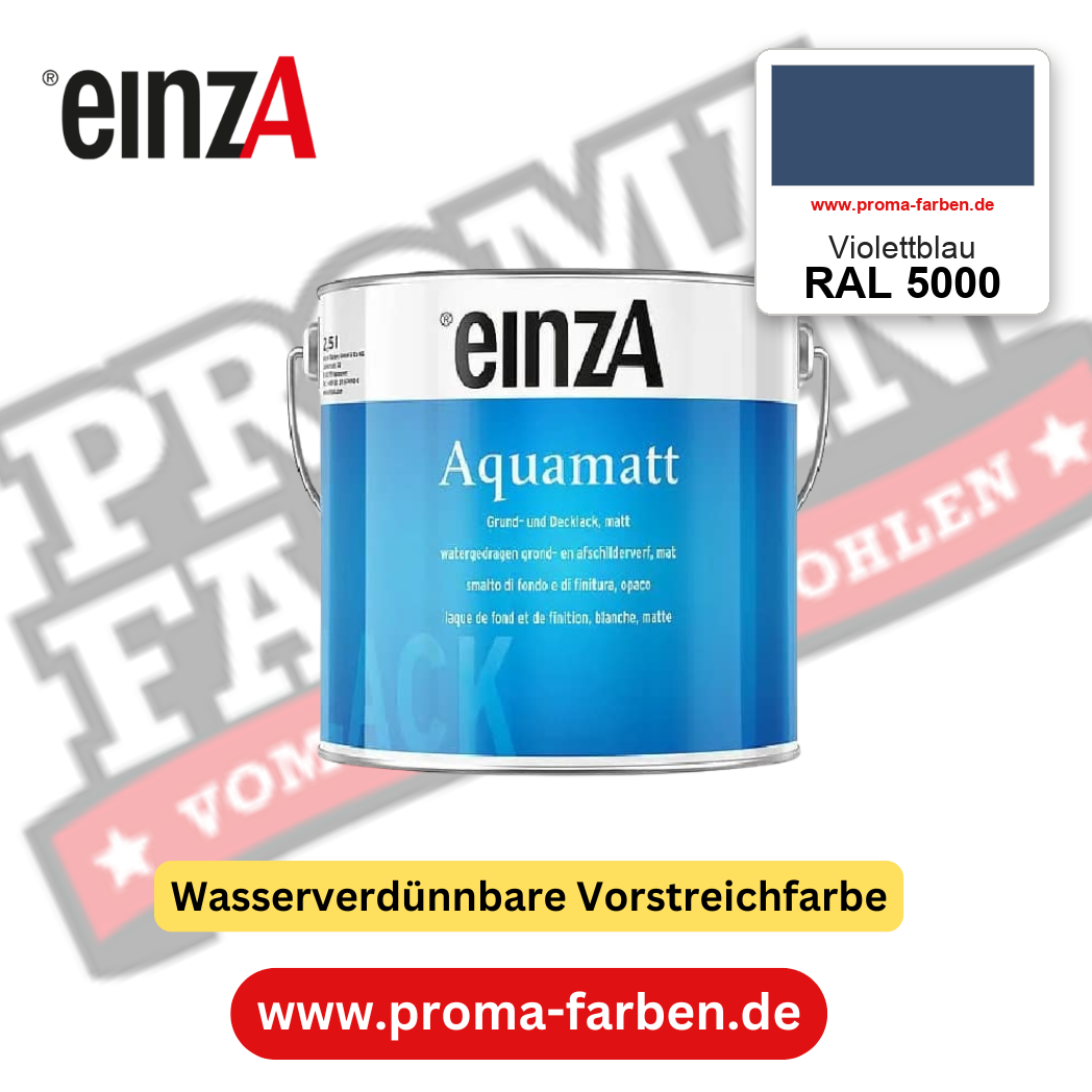einzA Aquamatt RAL 5000 Violettblau – matte, wasserverdünnbare Acryl-PU-Lackfarbe, online kaufen bei Proma Farben