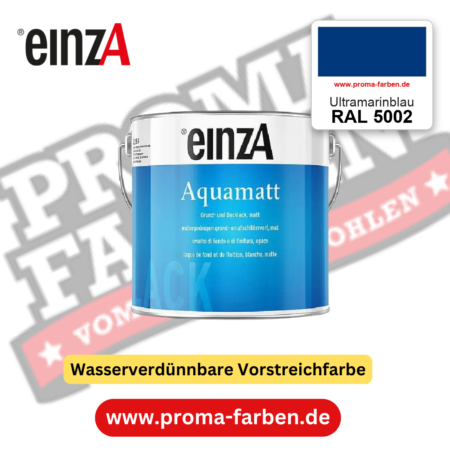 einzA Aquamatt RAL 5002 Ultramarinblau – matte, wasserverdünnbare Acryl-PU-Lackfarbe, online kaufen bei Proma Farben