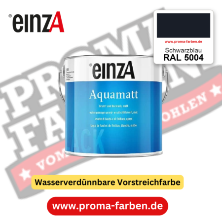 einzA Aquamatt RAL 5004 Schwarzblau – matte, wasserverdünnbare Acryl-PU-Lackfarbe, online kaufen bei Proma Farben