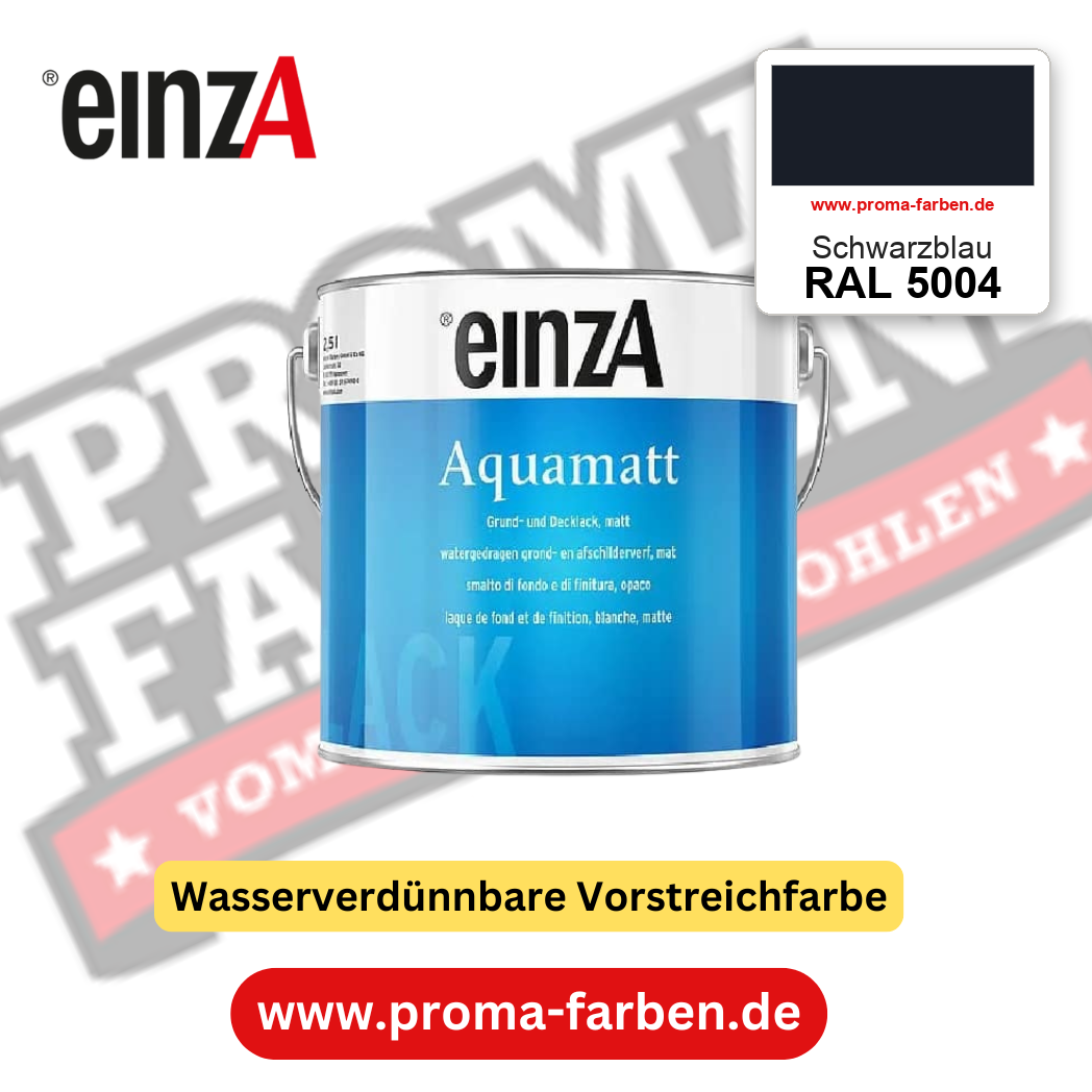 einzA Aquamatt RAL 5004 Schwarzblau – matte, wasserverdünnbare Acryl-PU-Lackfarbe, online kaufen bei Proma Farben