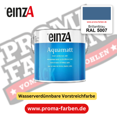einzA Aquamatt RAL 5007 Brillantblau – matte, wasserverdünnbare Acryl-PU-Lackfarbe, online kaufen bei Proma Farben