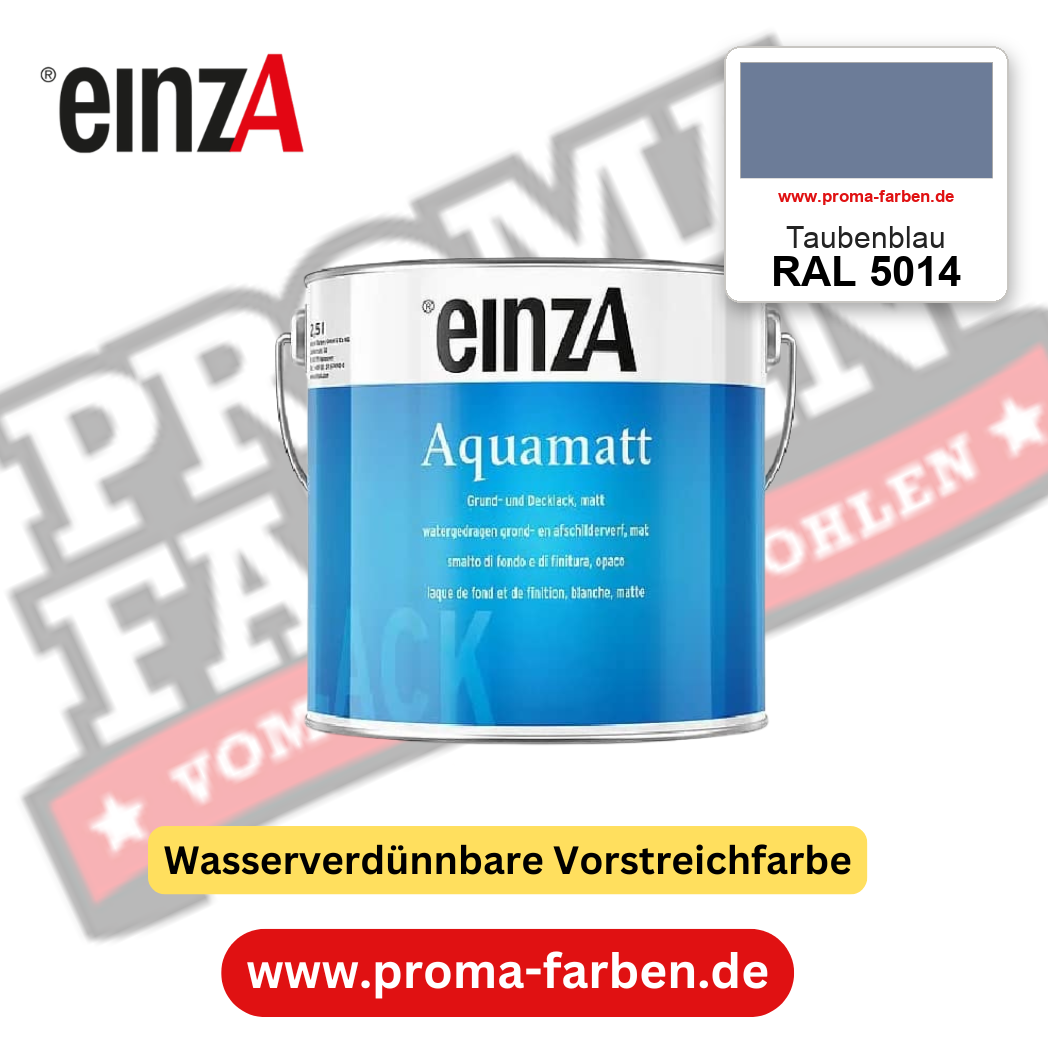 einzA Aquamatt RAL 5014 Taubenblau – matte, wasserverdünnbare Acryl-PU-Lackfarbe, online kaufen bei Proma Farben