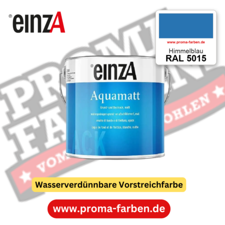 einzA Aquamatt RAL 5015 Himmelblau – matte, wasserverdünnbare Acryl-PU-Lackfarbe, online kaufen bei Proma Farben