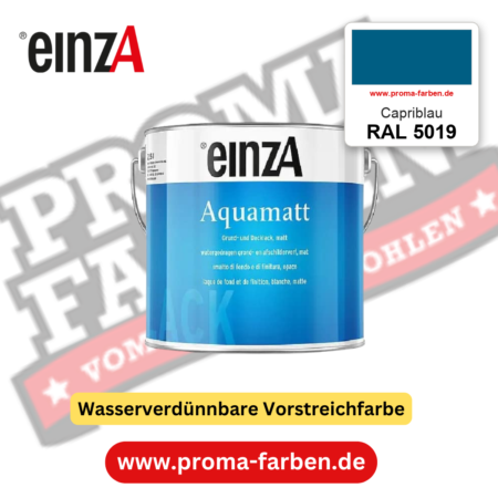 einzA Aquamatt RAL 5019 Capriblau – matte, wasserverdünnbare Acryl-PU-Lackfarbe, online kaufen bei Proma Farben