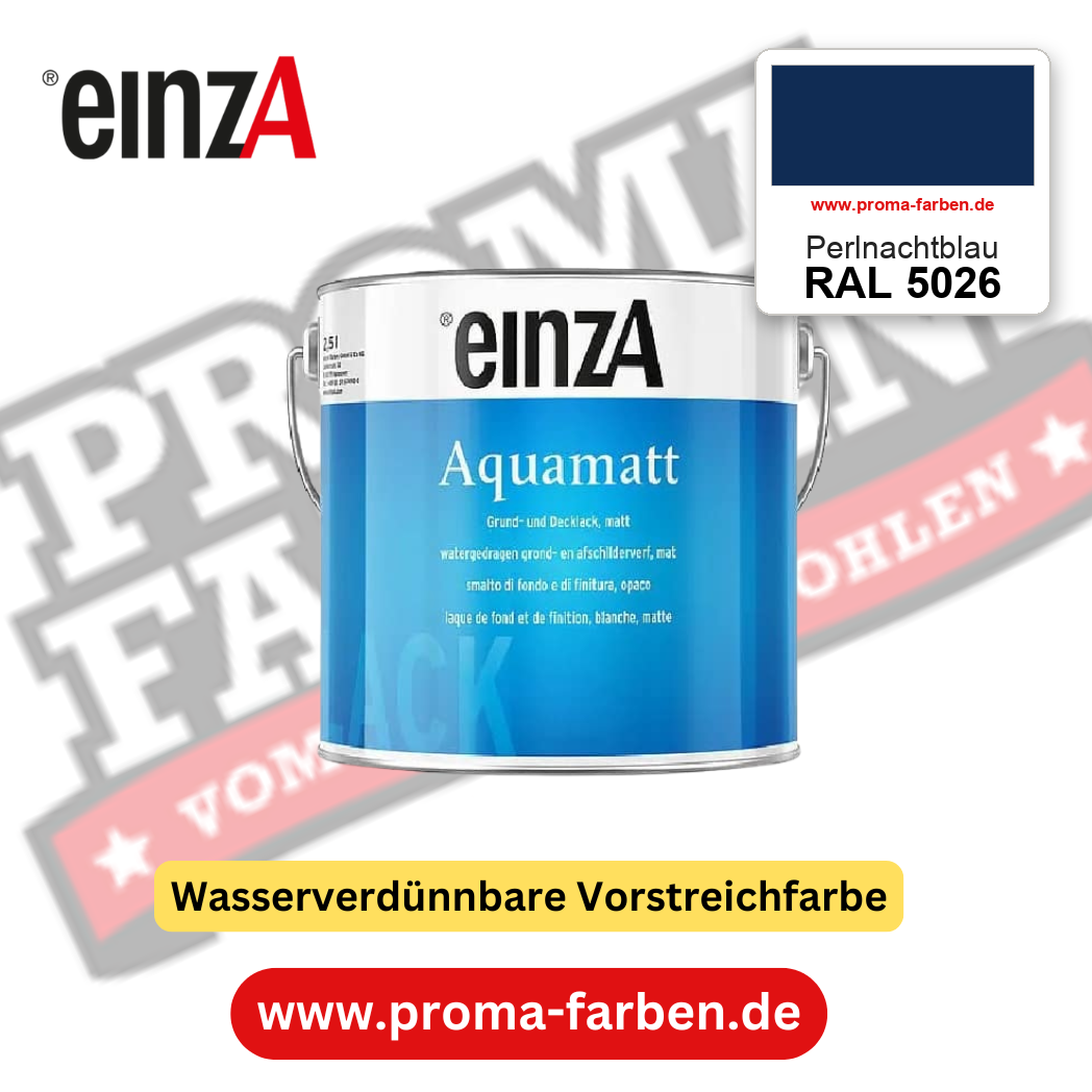 einzA Aquamatt RAL 5026 Perlnachtblau – matte, wasserverdünnbare Acryl-PU-Lackfarbe, online kaufen bei Proma Farben