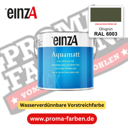 einzA Aquamatt RAL 6003 Olivgrün – matte, wasserverdünnbare Acryl-PU-Lackfarbe, online kaufen bei Proma Farben