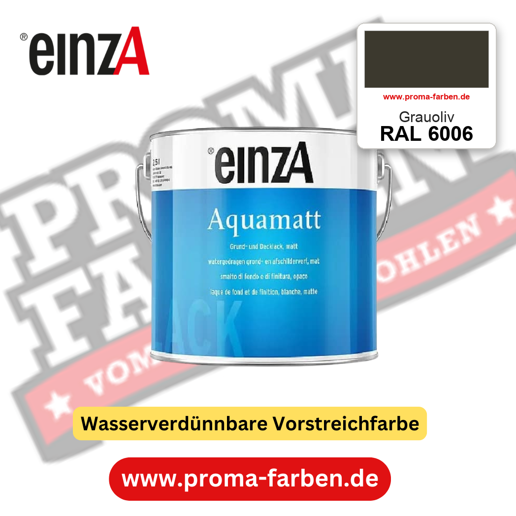 einzA Aquamatt RAL 6006 Grauoliv – matte, wasserverdünnbare Acryl-PU-Lackfarbe, online kaufen bei Proma Farben
