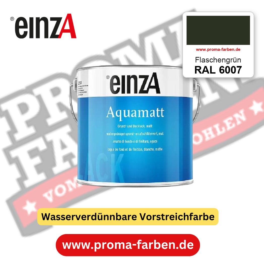 einzA Aquamatt RAL 6007 Flaschengrün – matte, wasserverdünnbare Acryl-PU-Lackfarbe, online kaufen bei Proma Farben