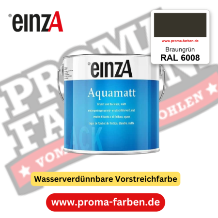 einzA Aquamatt RAL 6008 Braungrün – matte, wasserverdünnbare Acryl-PU-Lackfarbe, online kaufen bei Proma Farben