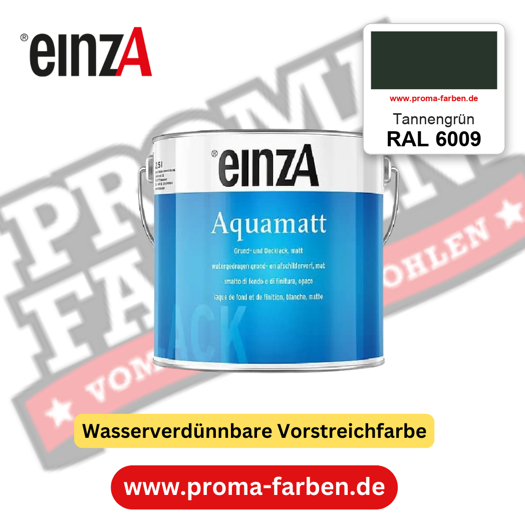 einzA Aquamatt RAL 6009 Tannengrün – matte, wasserverdünnbare Acryl-PU-Lackfarbe, online kaufen bei Proma Farben