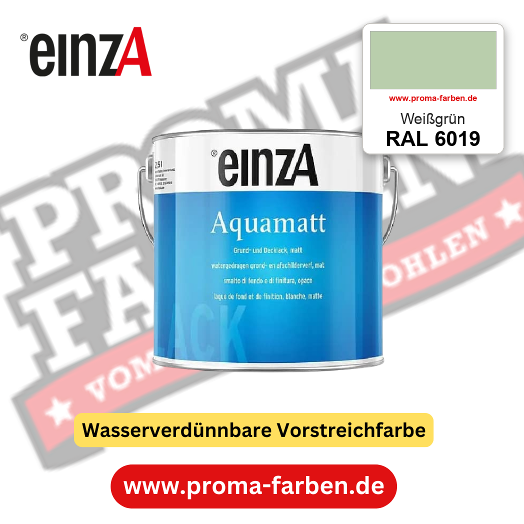 einzA Aquamatt RAL 6019 Weißgrün – matte, wasserverdünnbare Acryl-PU-Lackfarbe, online kaufen bei Proma Farben