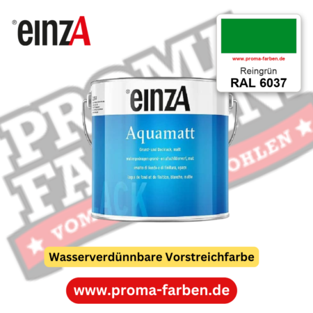einzA Aquamatt RAL 6037 Reingrün – matte, wasserverdünnbare Acryl-PU-Lackfarbe, online kaufen bei Proma Farben
