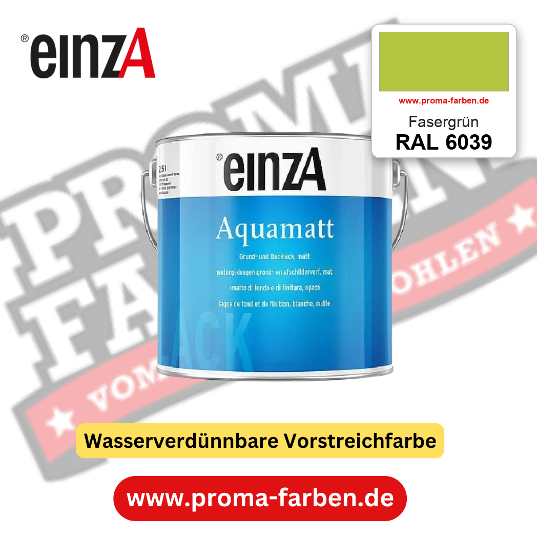 einzA Aquamatt RAL 6039 Fasergrün – matte, wasserverdünnbare Acryl-PU-Lackfarbe, online kaufen bei Proma Farben
