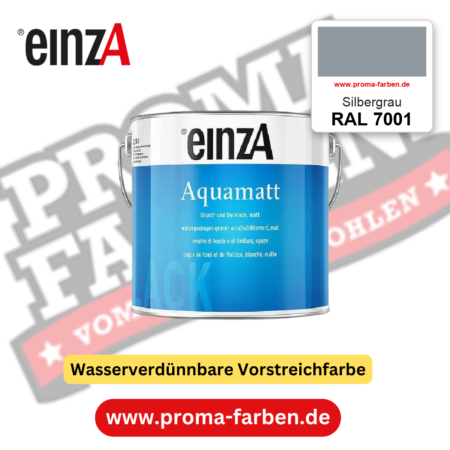 einzA Aquamatt RAL 7001 Silbergrau – matte, wasserverdünnbare Acryl-PU-Lackfarbe, online kaufen bei Proma Farben