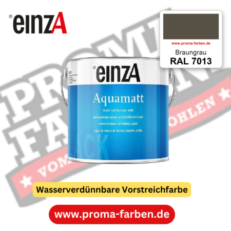 einzA Aquamatt RAL 7013 Braungrau – matte, wasserverdünnbare Acryl-PU-Lackfarbe, online kaufen bei Proma Farben