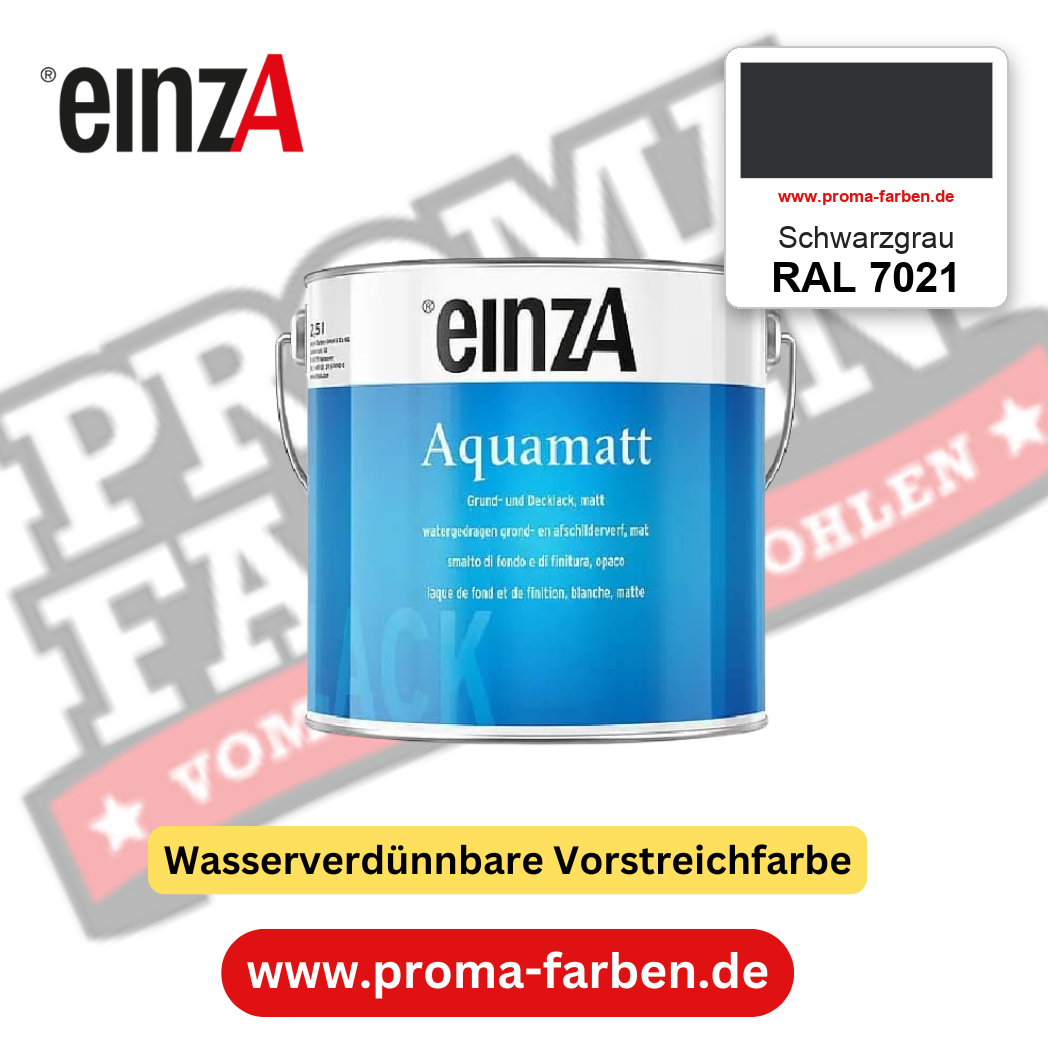 einzA Aquamatt RAL 7021 Schwarzgrau – matte, wasserverdünnbare Acryl-PU-Lackfarbe, online kaufen bei Proma Farben