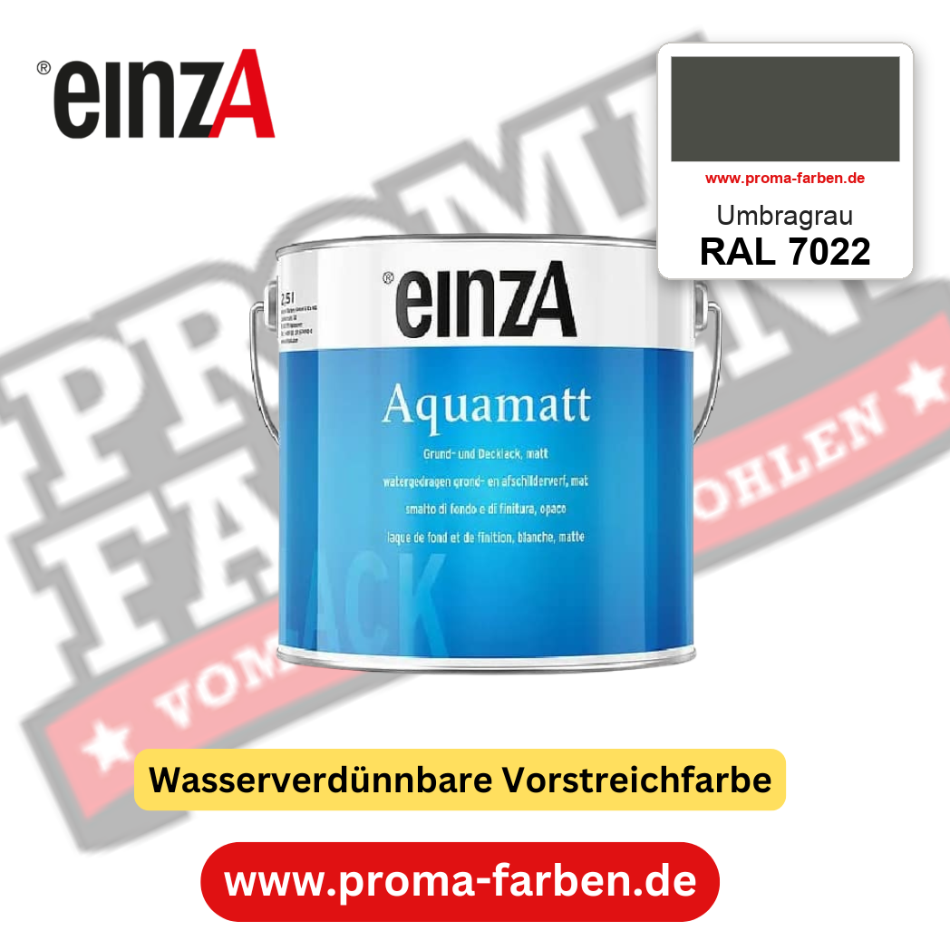 einzA Aquamatt RAL 7022 Umbragrau – matte, wasserverdünnbare Acryl-PU-Lackfarbe, online kaufen bei Proma Farben