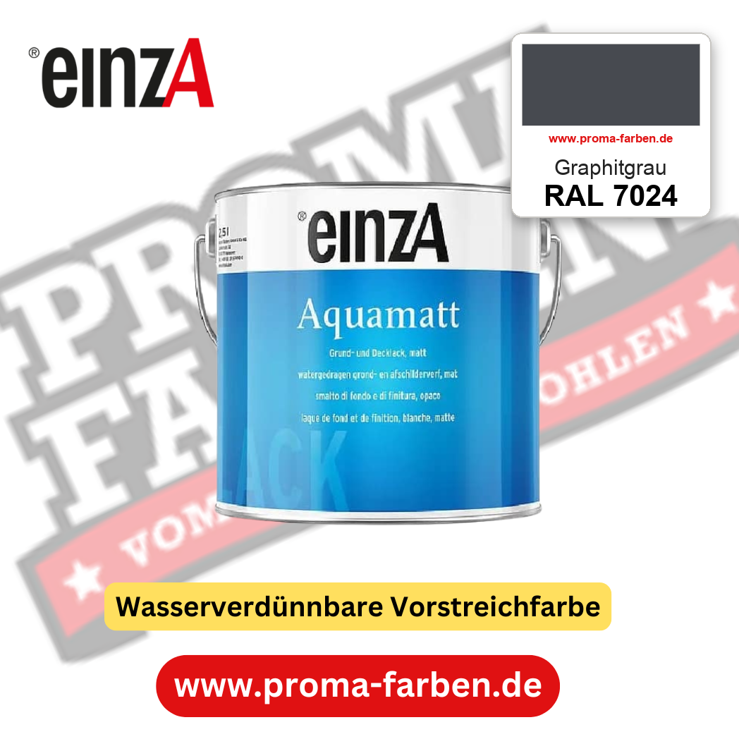 einzA Aquamatt RAL 7024 Graphitgrau – matte, wasserverdünnbare Acryl-PU-Lackfarbe, online kaufen bei Proma Farben