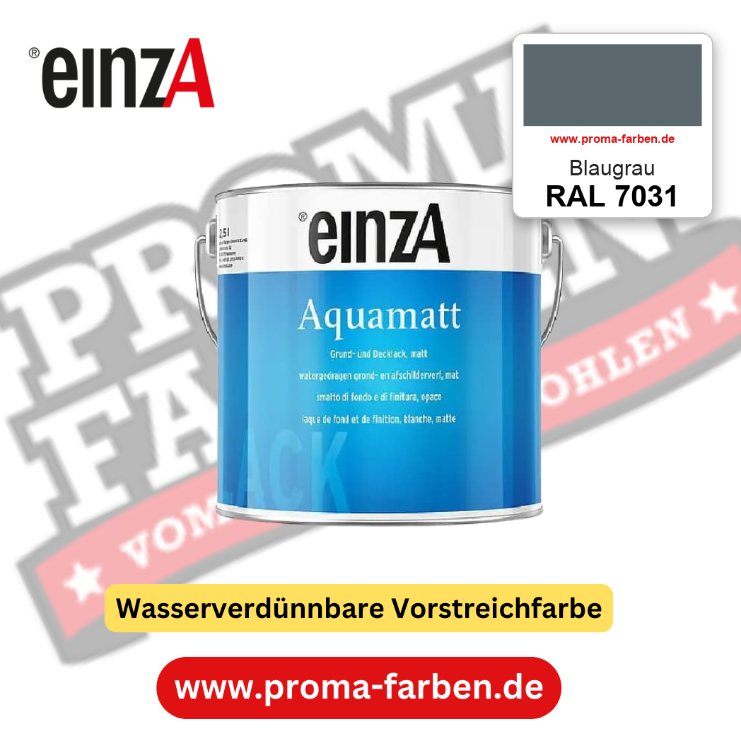 einzA Aquamatt RAL 7031 Blaugrau – matte, wasserverdünnbare Acryl-PU-Lackfarbe, online kaufen bei Proma Farben