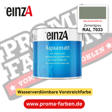 einzA Aquamatt RAL 7033 Zementgrau – matte, wasserverdünnbare Acryl-PU-Lackfarbe, online kaufen bei Proma Farben