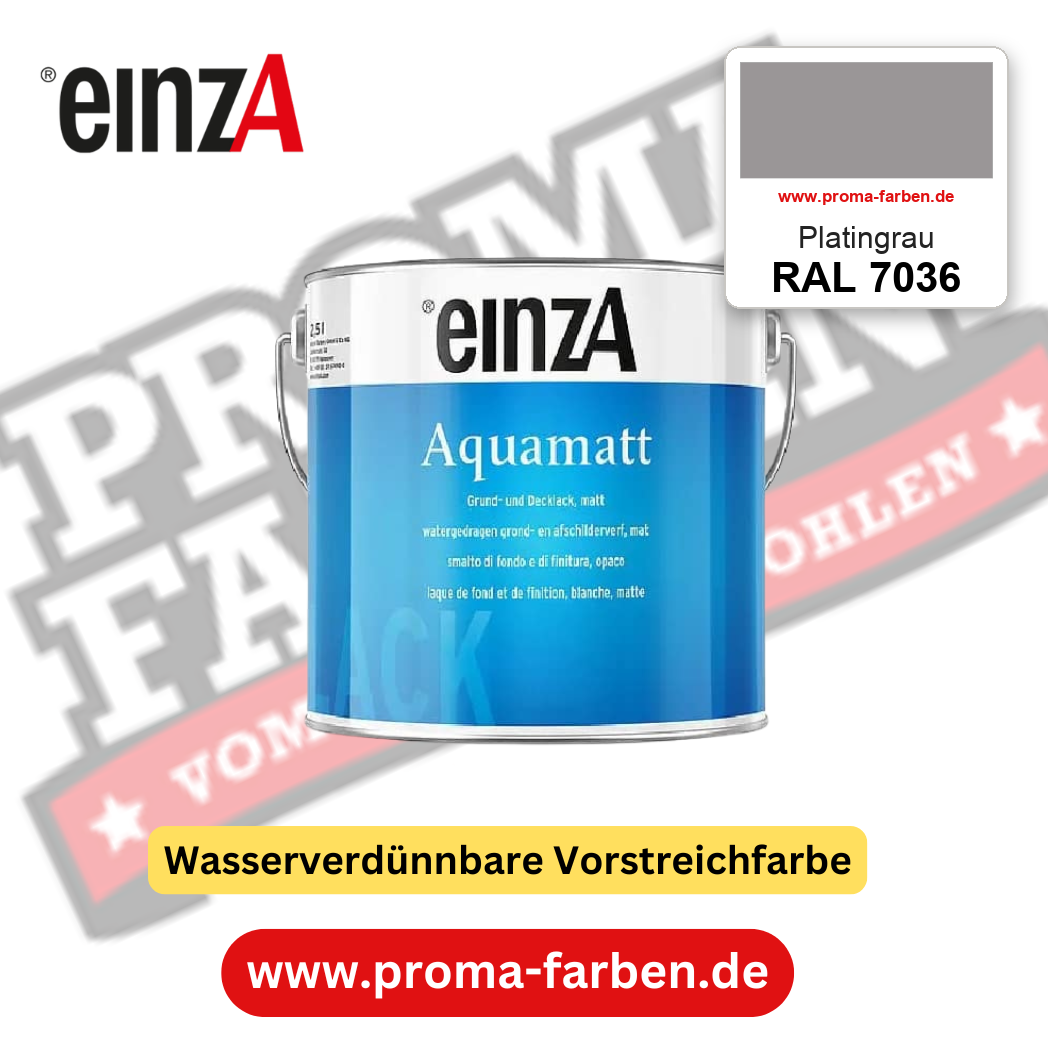 einzA Aquamatt RAL 7036 Platingrau – matte, wasserverdünnbare Acryl-PU-Lackfarbe, online kaufen bei Proma Farben