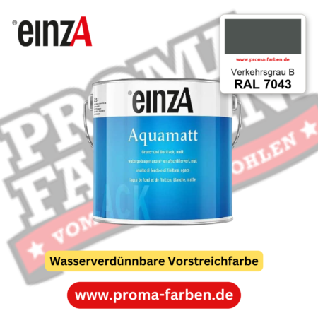 einzA Aquamatt RAL 7043 Verkehrsgrau B – matte, wasserverdünnbare Acryl-PU-Lackfarbe, online kaufen bei Proma Farben