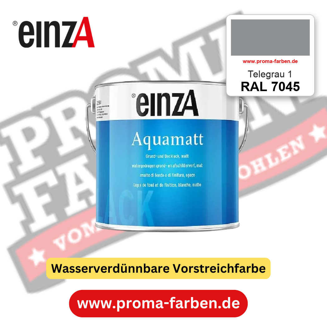 einzA Aquamatt RAL 7045 Telegrau 1 – matte, wasserverdünnbare Acryl-PU-Lackfarbe, online kaufen bei Proma Farben