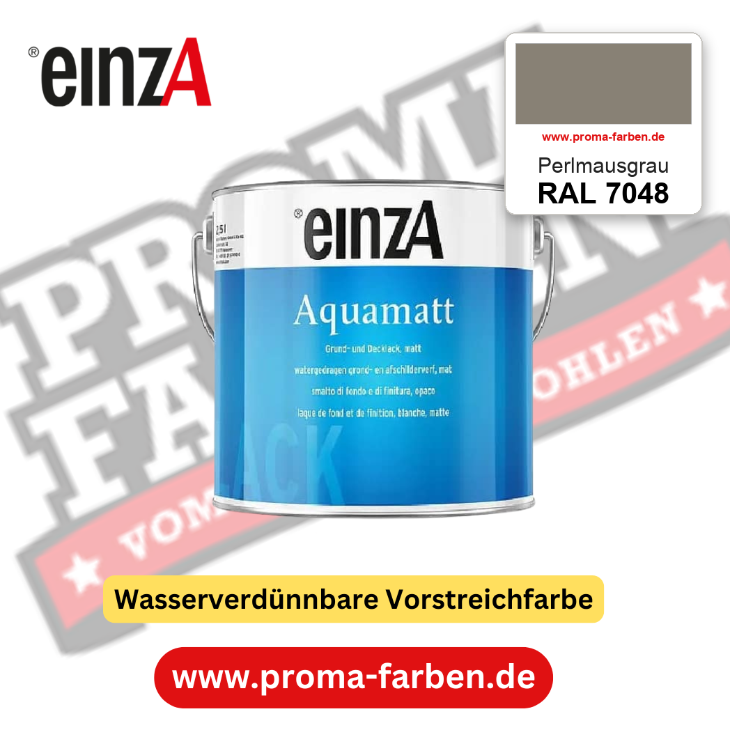 einzA Aquamatt RAL 7048 Perlmausgrau – matte, wasserverdünnbare Acryl-PU-Lackfarbe, online kaufen bei Proma Farben