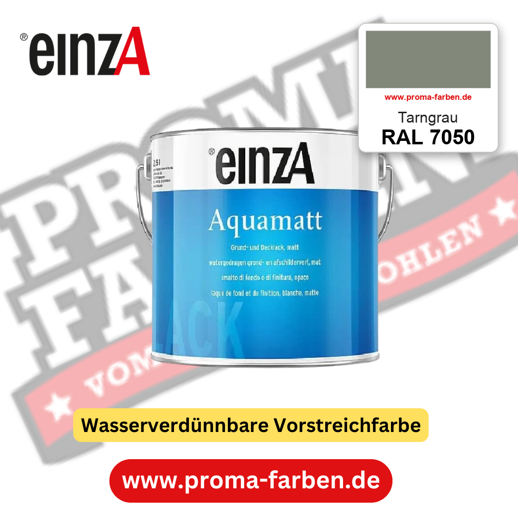 einzA Aquamatt RAL 7050 Tarngrau – matte, wasserverdünnbare Acryl-PU-Lackfarbe, online kaufen bei Proma Farben