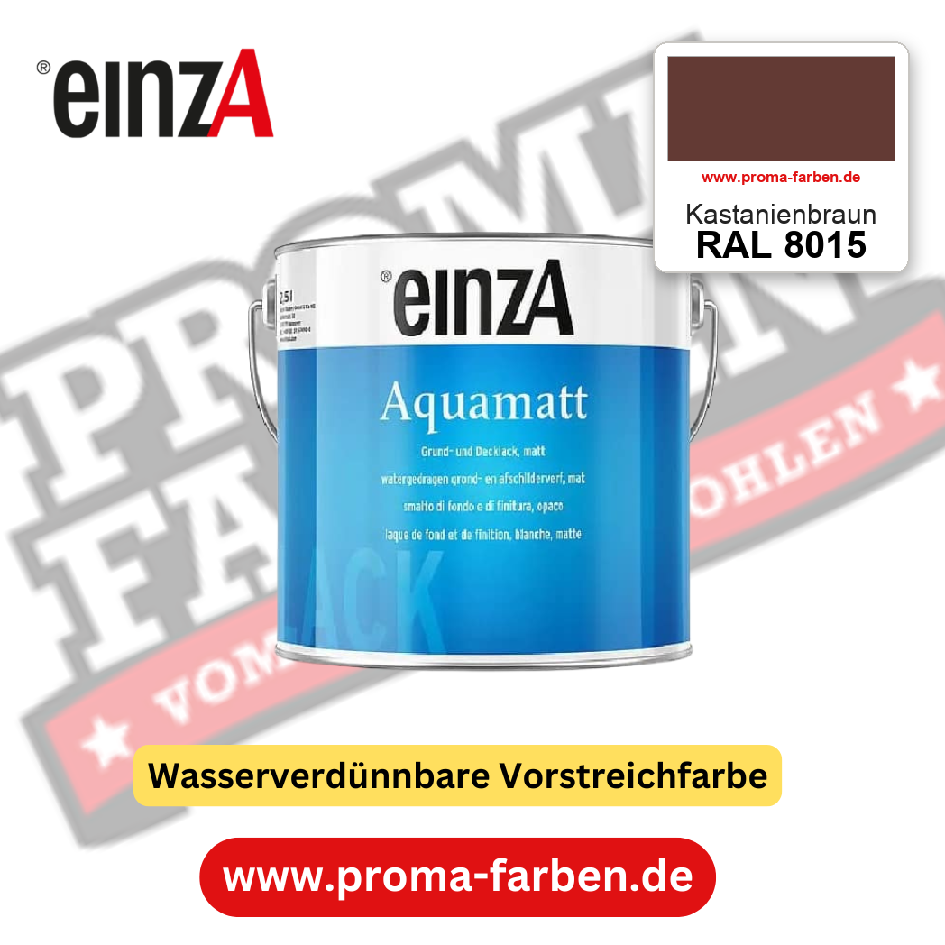 einzA Aquamatt RAL 8015 Kastanienbraun – matte, wasserverdünnbare Acryl-PU-Lackfarbe, online kaufen bei Proma Farben