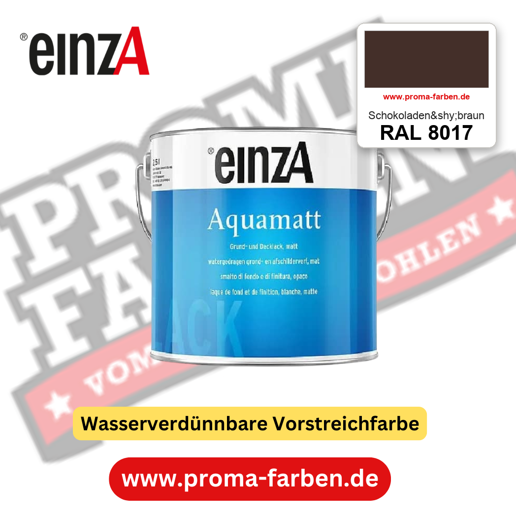 einzA Aquamatt RAL 8017 Schokoladenbraun – matte, wasserverdünnbare Acryl-PU-Lackfarbe, online kaufen bei Proma Farben