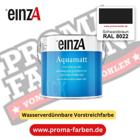 einzA Aquamatt RAL 8022 Schwarzbraun – matte, wasserverdünnbare Acryl-PU-Lackfarbe, online kaufen bei Proma Farben