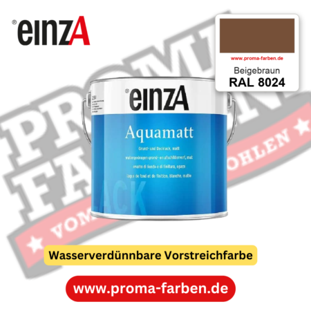 einzA Aquamatt RAL 8024 Beigebraun – matte, wasserverdünnbare Acryl-PU-Lackfarbe, online kaufen bei Proma Farben