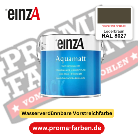 einzA Aquamatt RAL 8027 Lederbraun – matte, wasserverdünnbare Acryl-PU-Lackfarbe, online kaufen bei Proma Farben