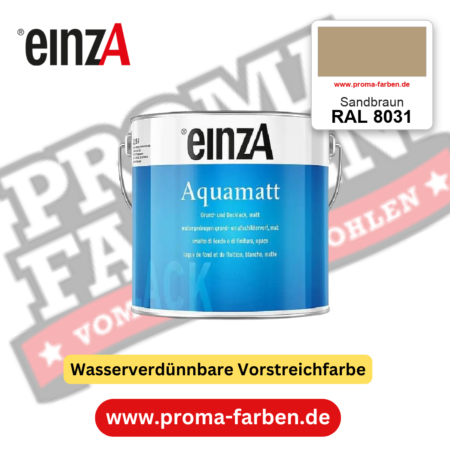einzA Aquamatt RAL 8031 Sandbraun – matte, wasserverdünnbare Acryl-PU-Lackfarbe, online kaufen bei Proma Farben